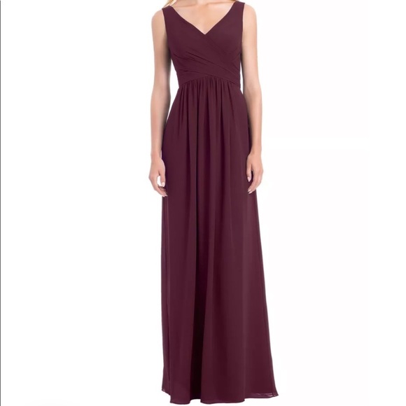 Bill Levkoff 1162 Wine Burgundy Regency Chiffon A-line Dress Bridesmaid 14 - Picture 1 of 9